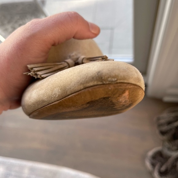J.Crew Factory Faux-suede loafers with tassels - cream - Picture 7 of 8
